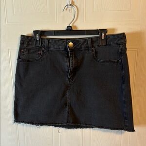 Black Denim Mini Skirt